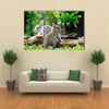 Two Rabbits Bunny In The Garden Multi Panel Canvas Wall Art