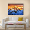 Evening colored view of Everest from Kala Patthar Multi panel canvas wall art