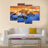 Evening colored view of Everest from Kala Patthar Multi panel canvas wall art