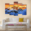 Evening colored view of Everest from Kala Patthar Multi panel canvas wall art