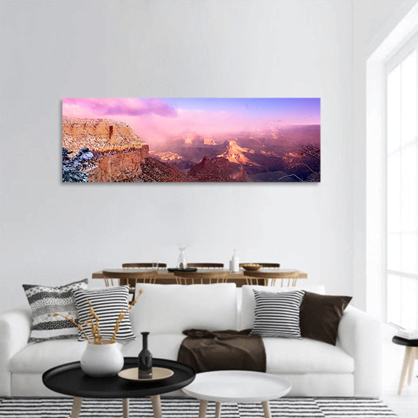 Grand Canyon shot at the Bright Angel Village in Arizona panoramic canvas wall art