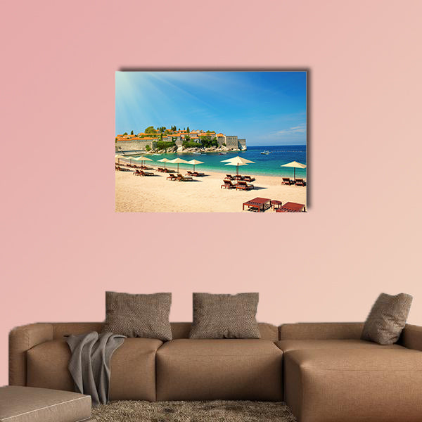 Canvas chairs on the beach multi panel canvas wall art