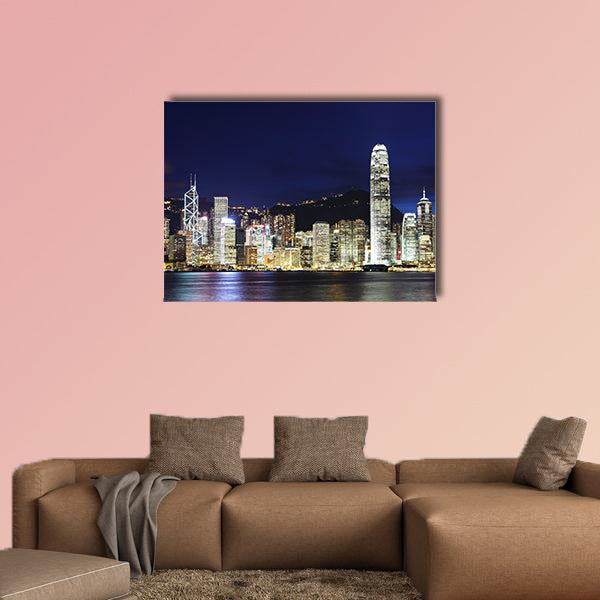 Hong Kong night multi panel canvas wall art