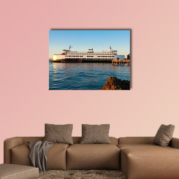 Mukilteo to Bainbridge Washington State ferry during sunset wall art