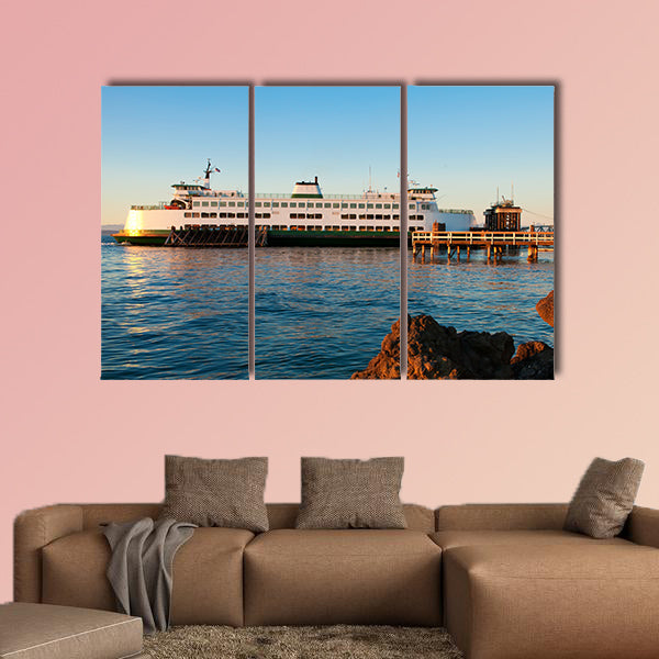 Mukilteo to Bainbridge Washington State ferry during sunset wall art