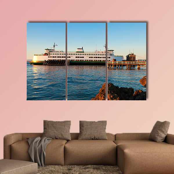 Mukilteo to Bainbridge Washington State ferry during sunset wall art
