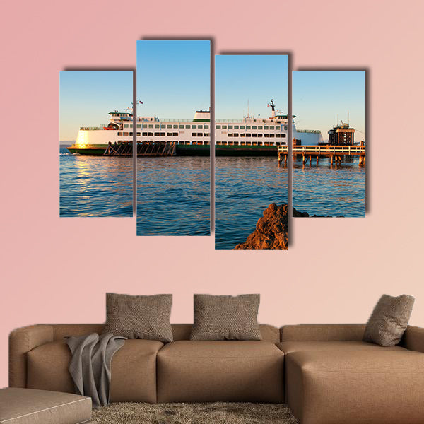 Mukilteo to Bainbridge Washington State ferry during sunset wall art