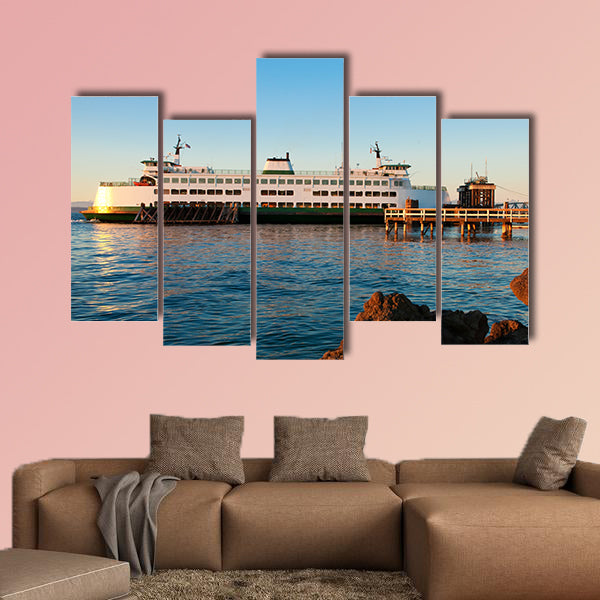 Mukilteo to Bainbridge Washington State ferry during sunset wall art