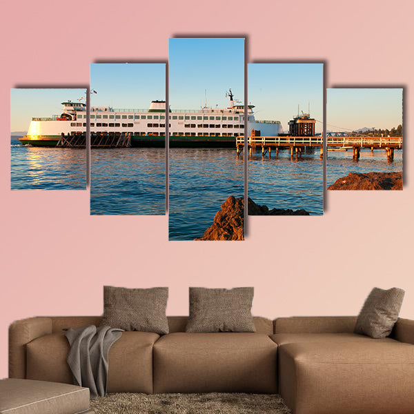 Mukilteo to Bainbridge Washington State ferry during sunset wall art