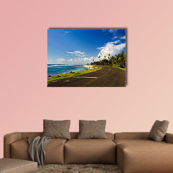 Road on Caribbean coast in San Andres, Colombia multi panel canvas wall art