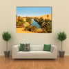 Umm al-Ma Lake - Idyllic Oasis In The Awbari Sand Sea, Sahara Desert, Libya, Multi Panel Canvas Wall Art