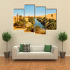 Umm al-Ma Lake - Idyllic Oasis In The Awbari Sand Sea, Sahara Desert, Libya, Multi Panel Canvas Wall Art