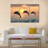 Jumping Dolphins Multi Panel Canvas Wall Art