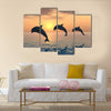 Jumping Dolphins Multi Panel Canvas Wall Art