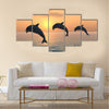 Jumping Dolphins Multi Panel Canvas Wall Art