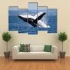 Humpback Whale Breaching Off Australian Coast Multi Panel Canvas Wall Art