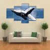 Humpback Whale Breaching Off Australian Coast Multi Panel Canvas Wall Art