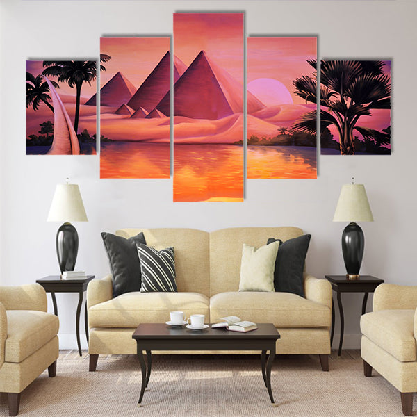 painted concert backdrop of ancient Egypt Multi panel canvas wall art
