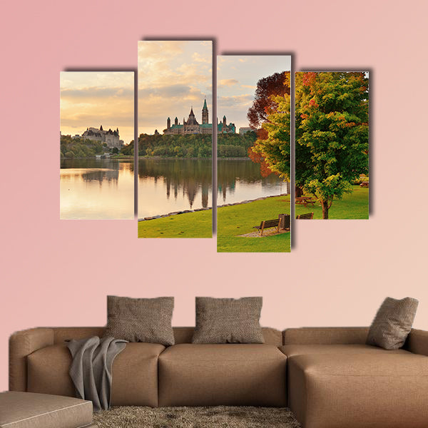 Ottawa city skyline at sunrise in the morning park wall art