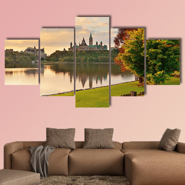 Ottawa city skyline at sunrise in the morning park wall art