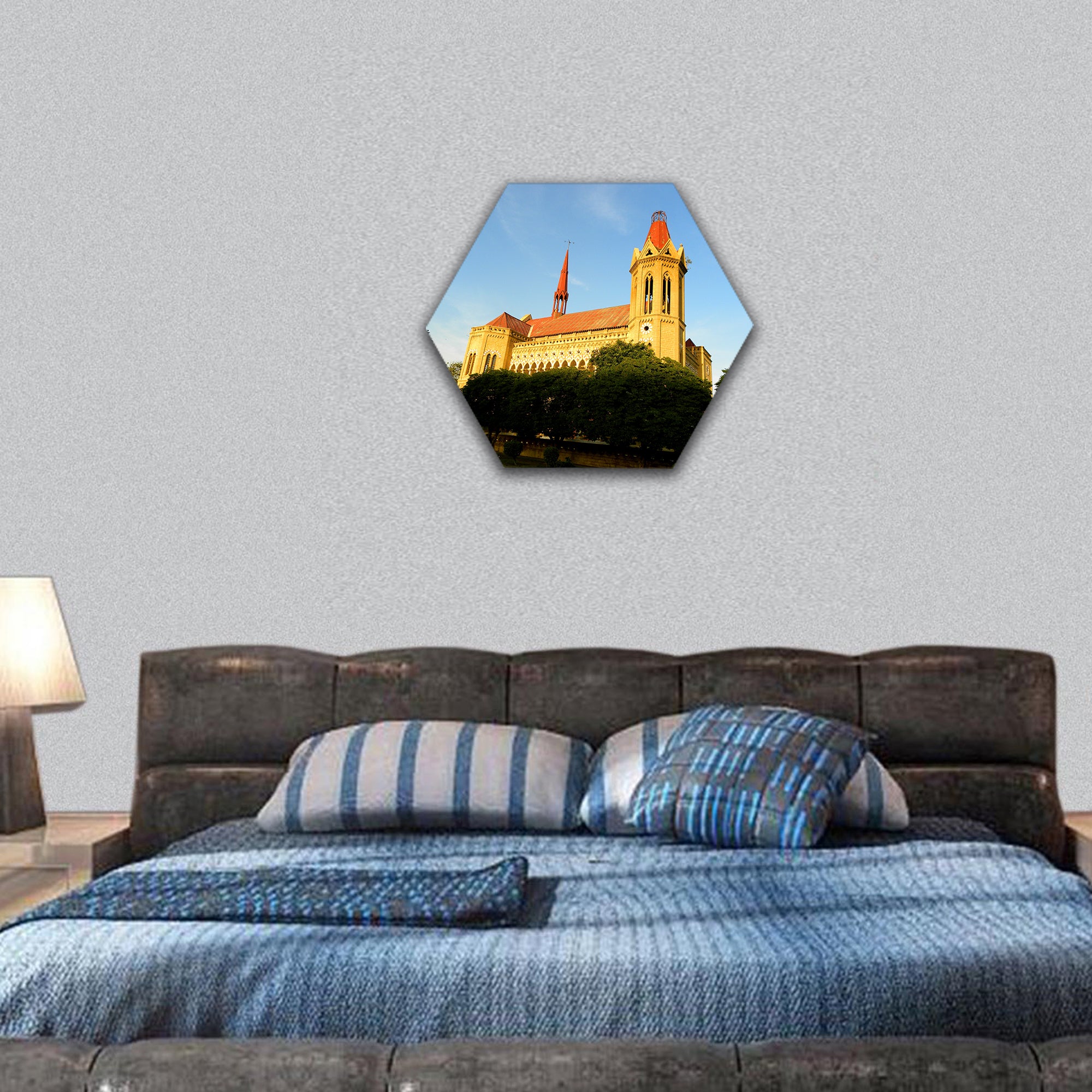 Karachi Free Hall in Pakistan hexagonal canvas wall art