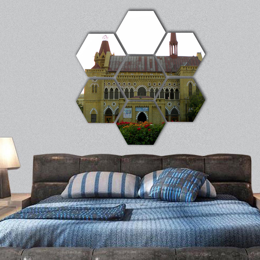 Karachi Frere Hall in Pakistan hexagonal canvas wall art