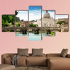 View on Tiber and St Peter Basilica in Vatican multi panel canvas wall art