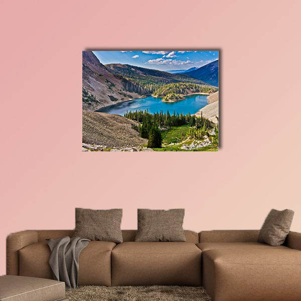Lake Agnes is a popular hiking and fishing destination multi panel canvas wall art