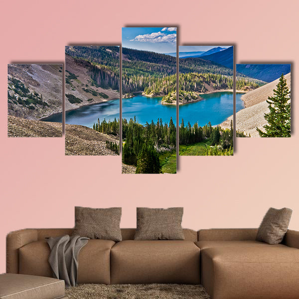 Lake Agnes is a popular hiking in the Colorado State Forrest State Park multi panel canvas wall art