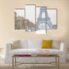 Eiffel tower covered with snow  Multi panel canvas wall art