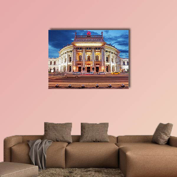 Theater Burg theater of Vienna, Austria at night multi panel canvas wall art