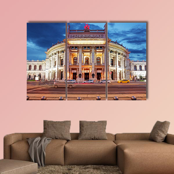 Theater Burg theater of Vienna, Austria at night multi panel canvas wall art