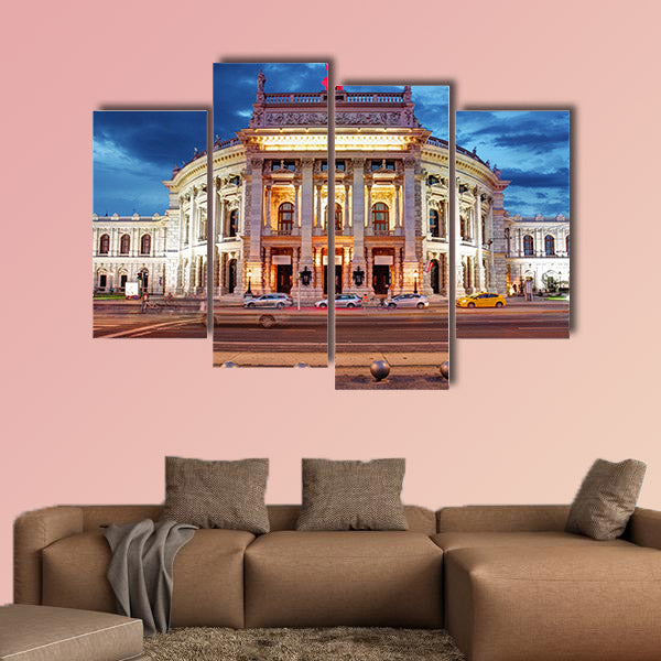 Theater Burg theater of Vienna, Austria at night multi panel canvas wall art