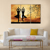 Couple doing yoga Multi panel canvas wall art