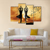 Couple doing yoga Multi panel canvas wall art