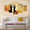 Couple doing yoga Multi panel canvas wall art