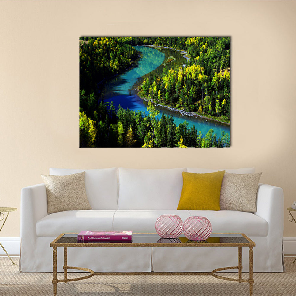 The beautiful moon bay in kanak lake, Xinxiang, china multi panel canvas wall art
