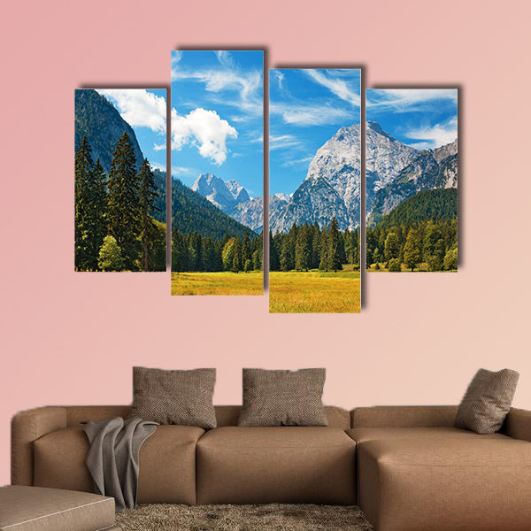 Swiss Alps summer mountain landscape Multi panel canvas wall art