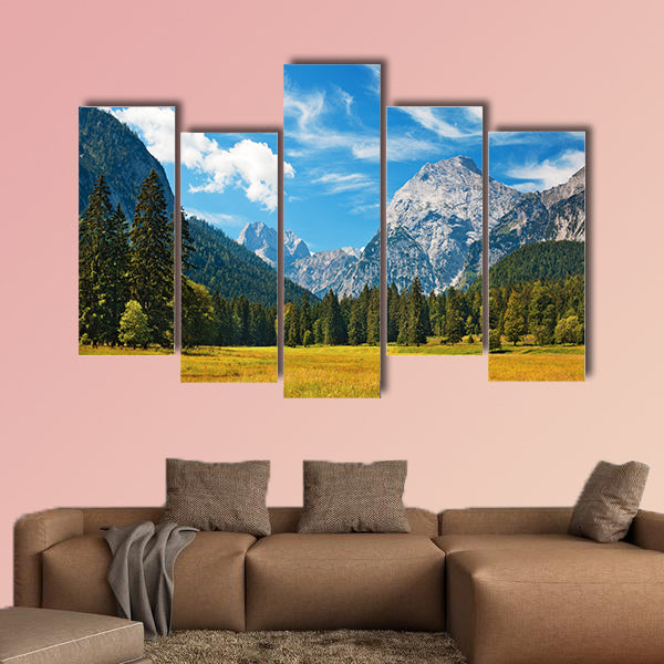 Swiss Alps summer mountain landscape Multi panel canvas wall art
