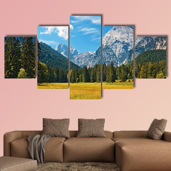 Swiss Alps summer mountain landscape Multi panel canvas wall art