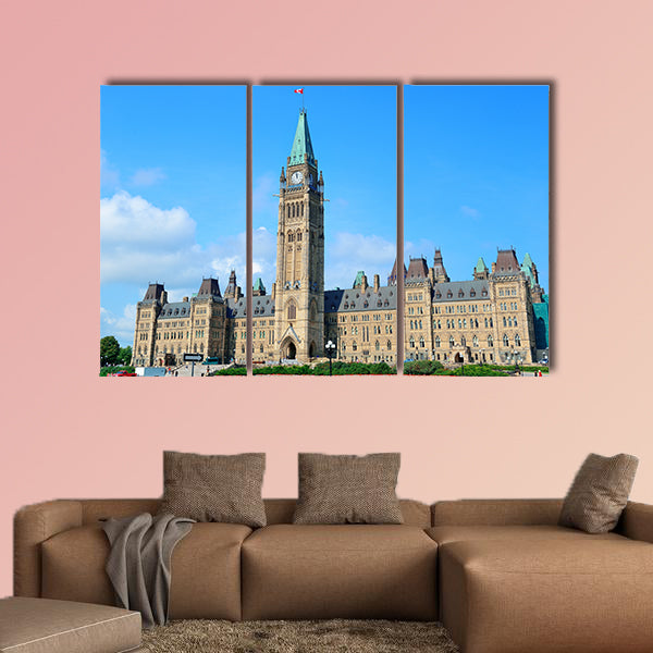 Parliament Hill building close up in Ottawa, Canada multi panel canvas wall art