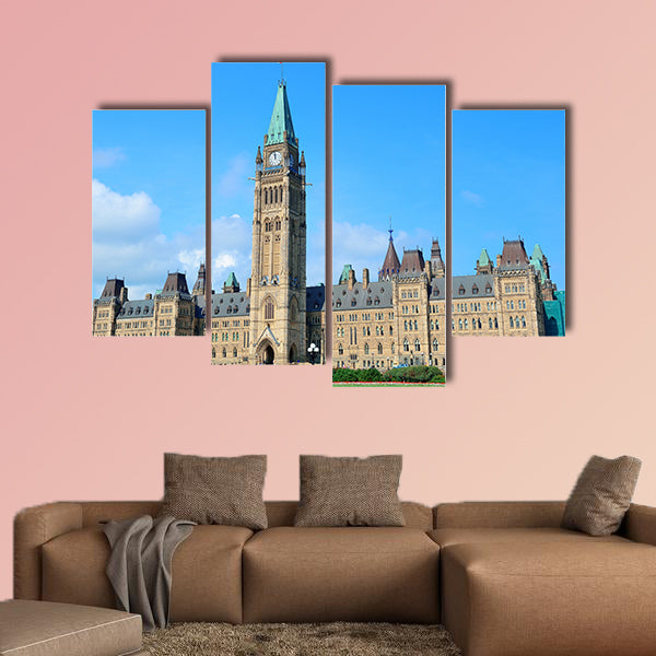 Parliament Hill building close up in Ottawa, Canada multi panel canvas wall art