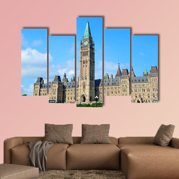 Parliament Hill building close up in Ottawa, Canada multi panel canvas wall art