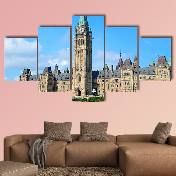 Parliament Hill building close up in Ottawa, Canada multi panel canvas wall art