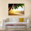 Sunrise on Caribbean beach Multi panel canvas wall art