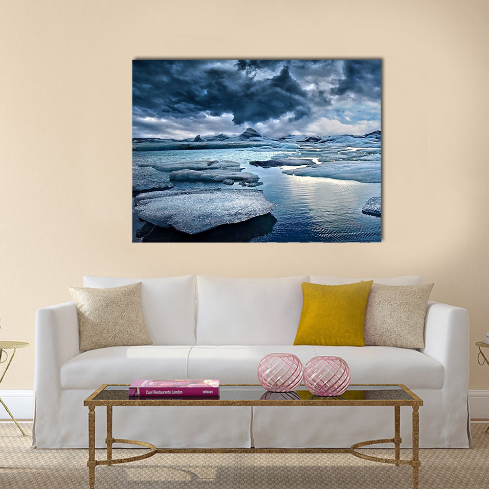Icebergs at Jokulsarlon Glacial Lagoon in Iceland multi panel canvas wall art