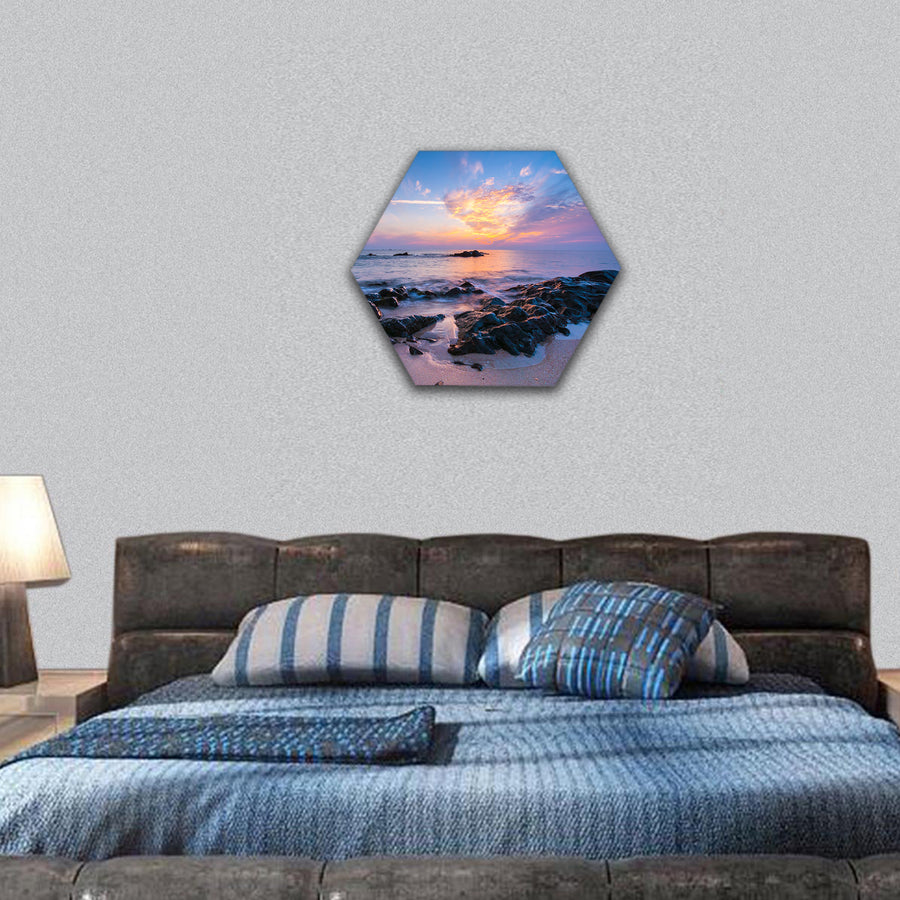 seascape Composition of nature hexagonal canvas wall art