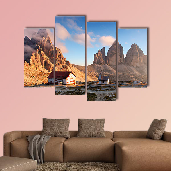 Dolomites mountain panorama in Italy at sunset - Tre Cime di wall art