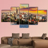 Istanbul at sunset, Galata district, Turkey multi panel canvas wall art