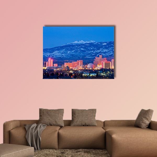 USA Reno, known as the Biggest Little City in the World, Multi panel canvas wall art